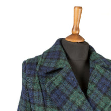 Load image into Gallery viewer, Harris Tweed Ladies Double Breasted Maxi Length Coat Black Watch Tartan