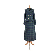 Load image into Gallery viewer, Harris Tweed Ladies Double Breasted Maxi Length Coat Black Watch Tartan