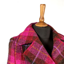 Load image into Gallery viewer, Harris Tweed Ladies Double Breasted Maxi Length Coat Pink Tones Tartan