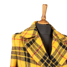 Load image into Gallery viewer, Harris Tweed Ladies Double Breasted Maxi Length Coat Yellow Mcleod Tartan