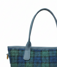 Load image into Gallery viewer, Black Watch Harris Tweed &amp; Leather Handbag
