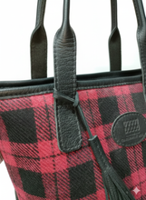 Load image into Gallery viewer, Red &amp; Black Checked Harris Tweed &amp; Leather handbag
